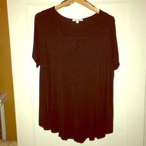Green Envelope Black Short Sleeve Blouse